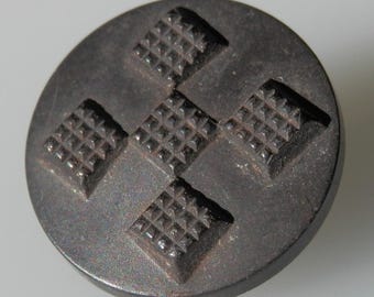 Antique DATED 1851 Goodyear Rubber Button BACKMARKED