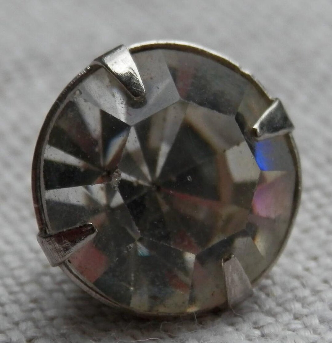 Vintage Rhinestone Button - Etsy