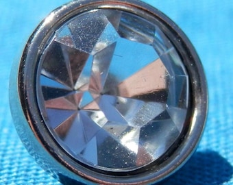 Vintage Rhinestone Metal Button