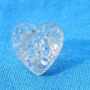 Vintage Glass Heart Button