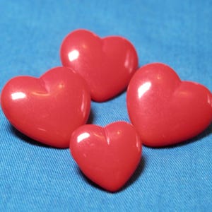 SET of Vintage Heart Buttons