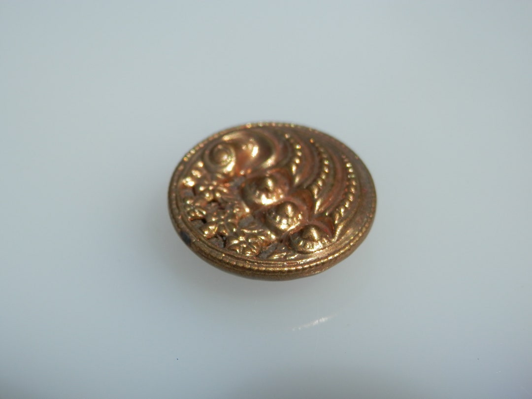 Vintage Brass Button Etsy
