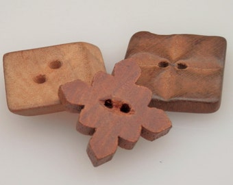 SET Vintage Wood Buttons