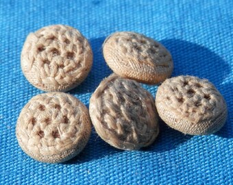 SET FIVE Hand Made Vintage DORSET Woven Thread Buttons
