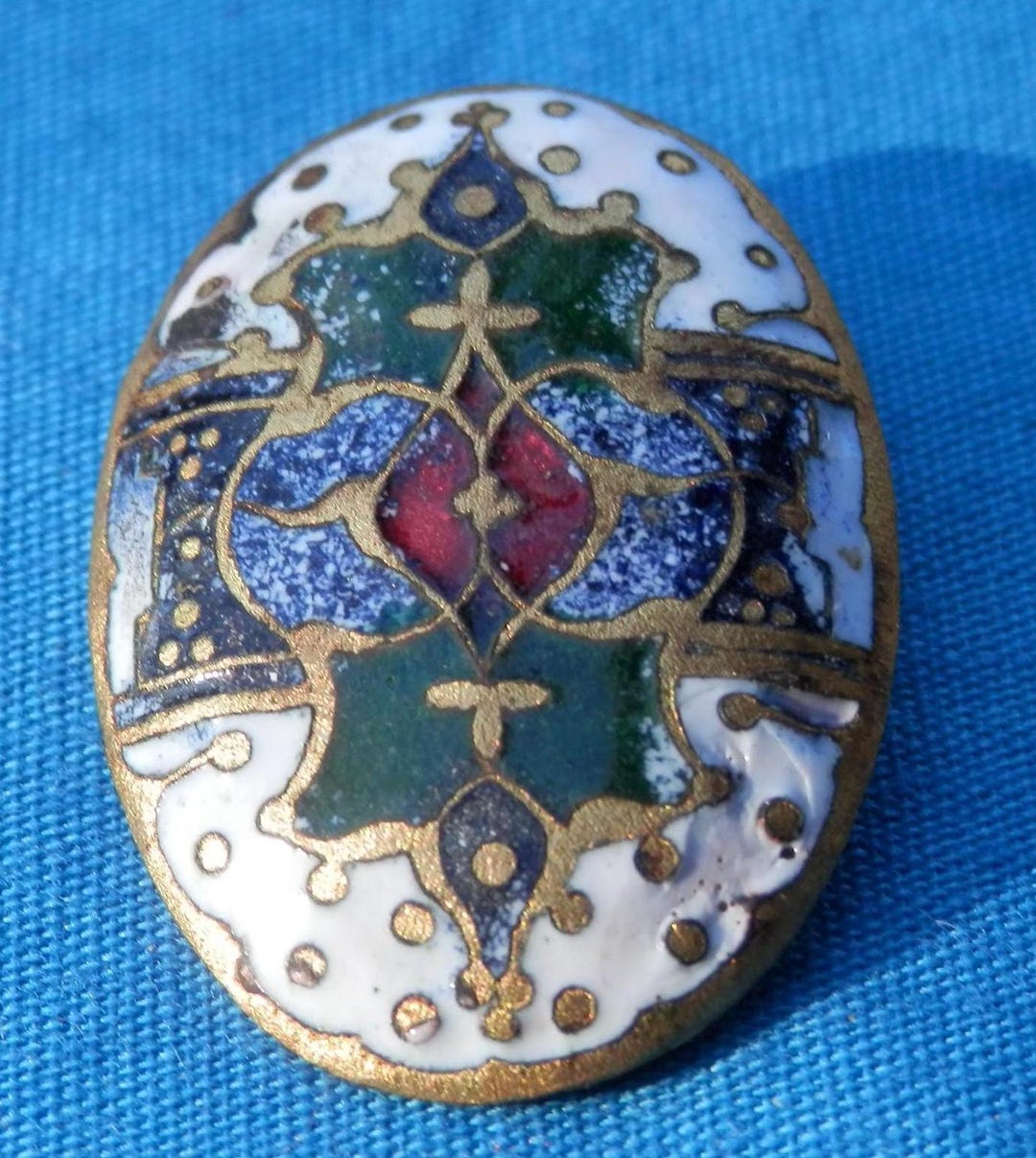 Antique French Champleve Button COLLECTIBLE - Etsy