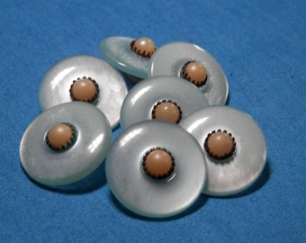 Bouton en Verre Blanc Nacré 10mm 1930