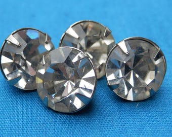 SET VIER Prong Set Vintage Strass Knopf