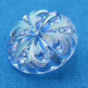 Bottone in vetro blu vintage