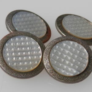 Antique Carved Shell Cuff Links