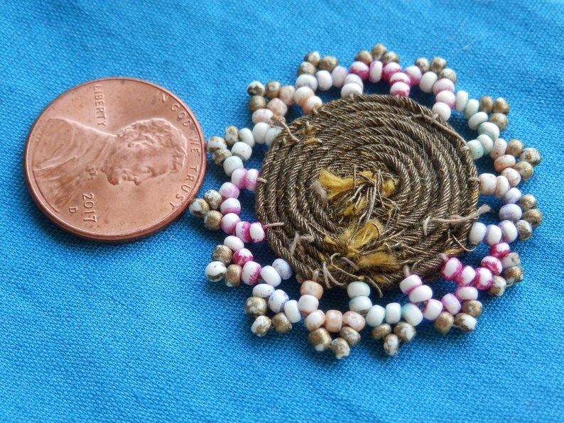 Antique Beaded Applique Etsy