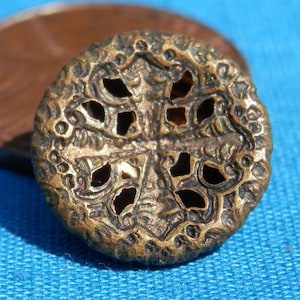 Pierced Metal Vintage Button