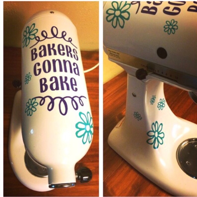 Flower kitchenaid mixer vinyl decal you choose the color Etsy