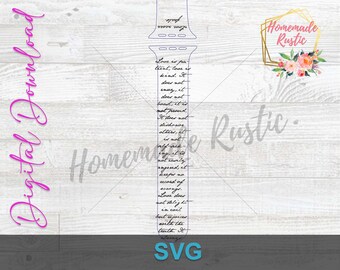 Plik cyfrowy - Miłość cierpliwa jest, miłość łaskawa jest - projekt paska smartwatcha. Plik SVG. Do grawerowania laserowego, glowforge