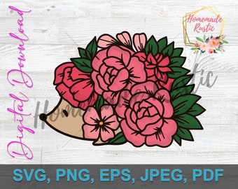 Plik cyfrowy - Kwiat jeża, pełnokolorowy kwiatowy. Sublimacja. Projekt. SVG PDF PNG eps jpeg. Wydrukuj, a następnie wytnij. Cricut. Kwiaty