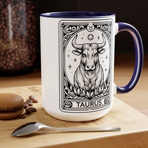 Taurus Zodiac Coffee Mug, Astrology Gift for Taurus, Star Sign Gift, Zodiac Drinkware, Birthday Gift Mug, Taurus Birth Sign Mug and Tea Cup