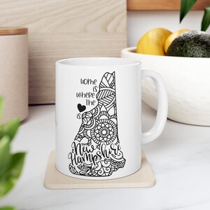 Bundesstaat New Hampshire - Karte des US- Bundesstaates New Hampshire, 50 Bundesstaaten, Souvenir, USA Becher