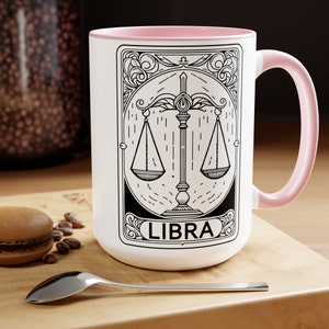 Libra Birth Sign Coffee Cup, 15oz Libra Zodiac Mug,  Astrology Coffee Cup, Gift for Libra, Horoscope Gift Mug, Libra Tea Mug, Zodiac Tea Mug