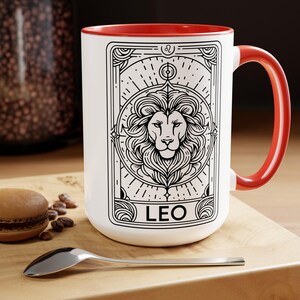 LEO Birth Sign 15oz Coffee Mug, Zodiac Birth Sign Cup, Astrology Mug for Leo, Horoscope Gift Mug, Astrolocical Sign Tea Cup, Zodiac Gift Mug