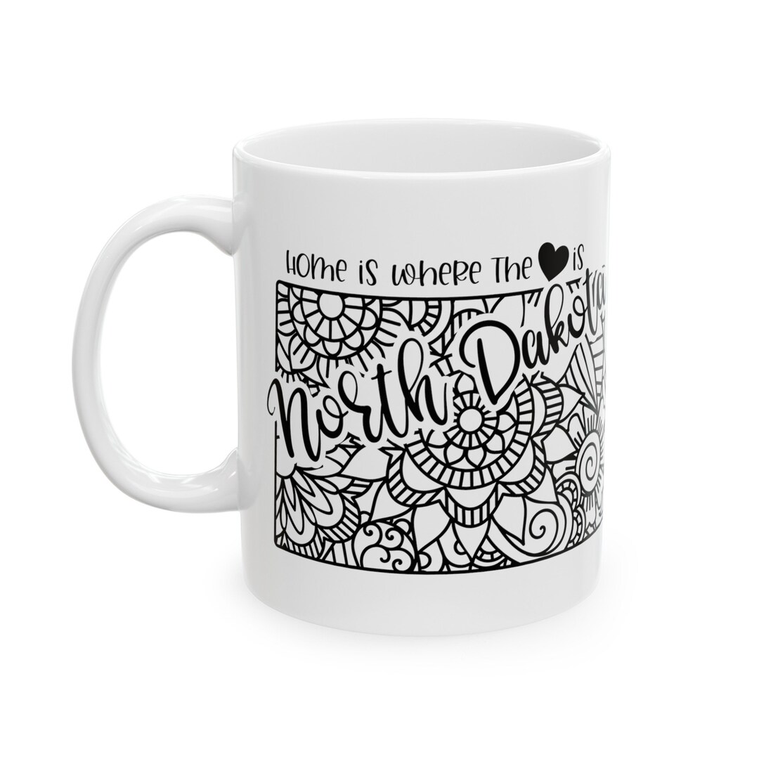State Mugs State of North Dakota - State Map, 50 States, Landmark Mug, Patriotic ...