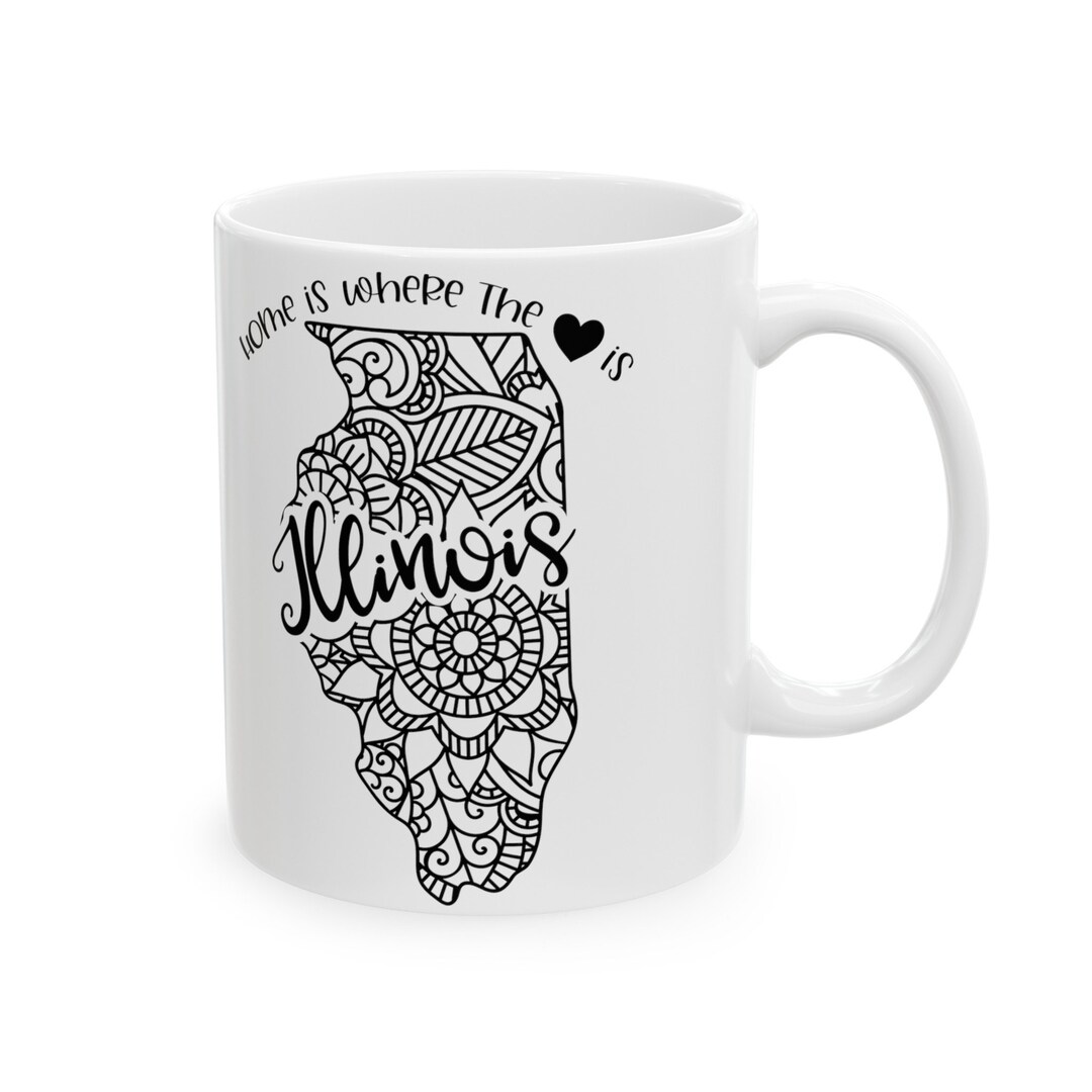 State Mugs State of Illinois - State Map, 50 States, Landmark Mug, Patriotic Mug ...