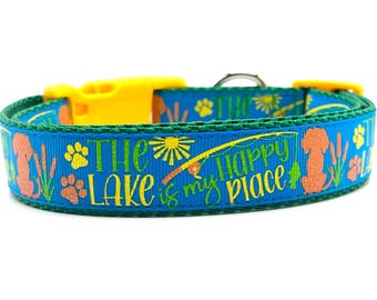 Lake is My Happy Place Dog Collar