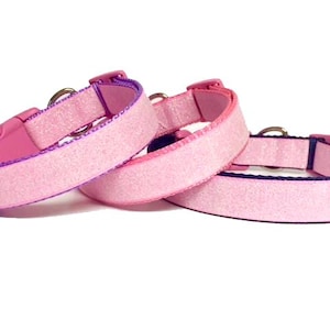 Pink Glitter Dog Collar, Fancy Dog Collar, Girl Dog Collar