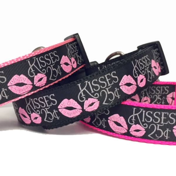 Kisses Dog Collar, Love Dog Collar, Valentine Dog Collar