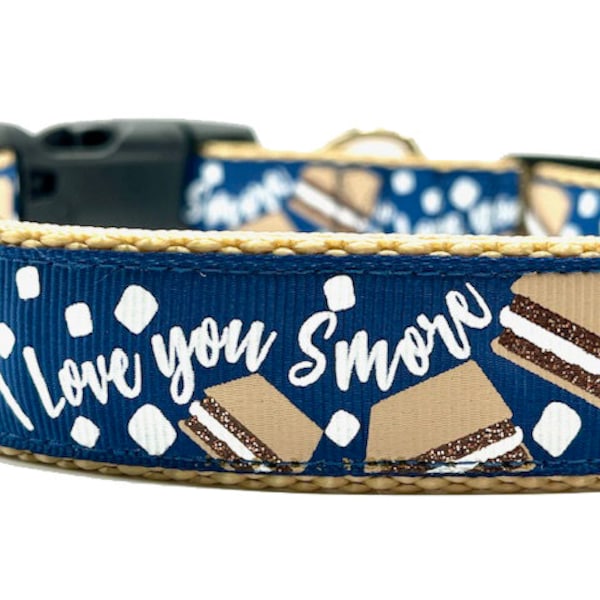 Smores Dog Collar, Campfire Dog Collar, Camping Collar, Outdoor Dog Collar, Adenture Dog Collar