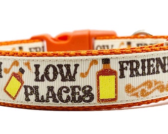 Friends in Low Places Dog collar, Country Dog Collar, Fun Dog Collar, Country Music Dog Collar,
