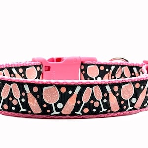 Champagne Dog Collar, Cocktail Dog Collar, Cheers Dog Collar,  Congratulations dog collar, Wedding dog collar, New Year&#39;s eve dog