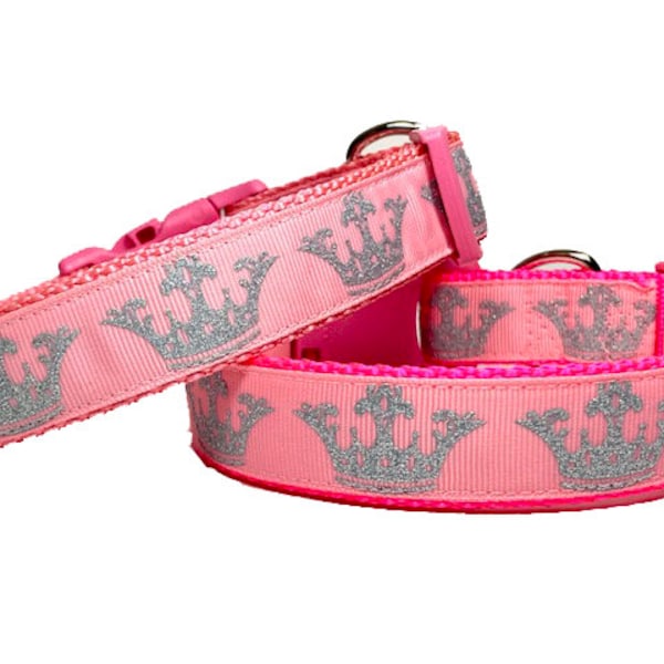 Princess Dog Collar, Dog Gift, Dog Birthday, Crown Dog Collar, Pink Dog Collar