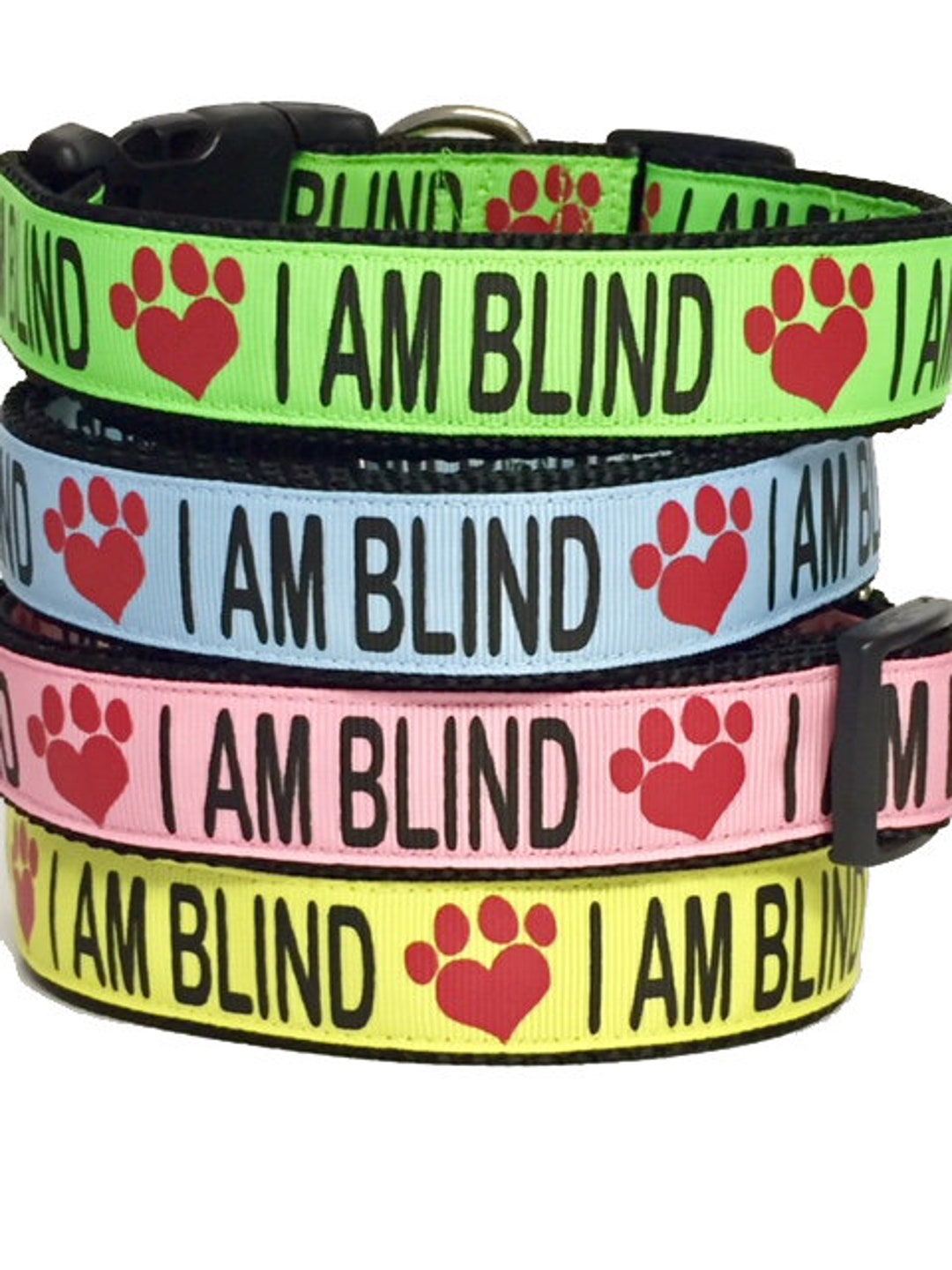 BLIND Dog Collar, Blind Leash, Special Needs Dog, I Am Blind Dog Collar