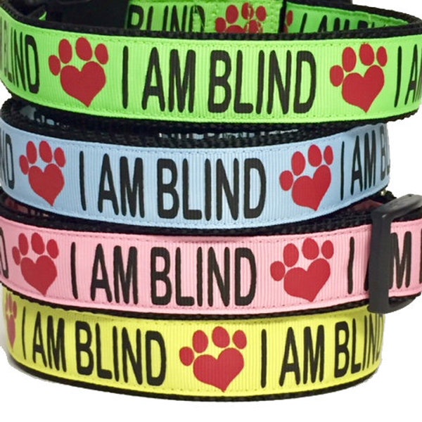 BLIND Dog Collar, Blind Leash, Special Needs Dog, I am Blind Dog Collar, Leash