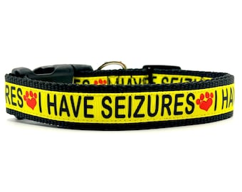 I HAVE SEIZURES Dog Collar or Leash, Special Needs Dog