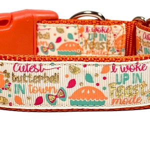 Thanksgiving Dog Collar, Cutest Butterball in Town, Feast Mode, Cute Thanksgiving dog collar,