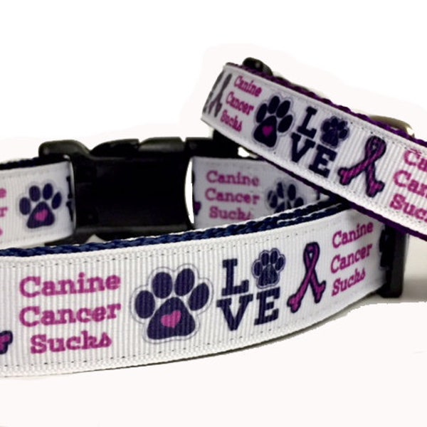 Canine Cancer Sucks Dog Collar, Dog Cancer Collar, Canine Cancer, Cancer Leash, Fight Cancer, Gift for Cancer Survivor