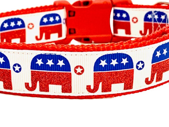 Republican Dog Collar GOP Elephant Dog Collar Republican Dog Leash Vote Dog Collar Etsy UK
