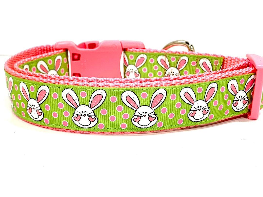 Easter Dog Collar, Cute Bunny Dog Collar, Pink Green Dog Collar Etsy