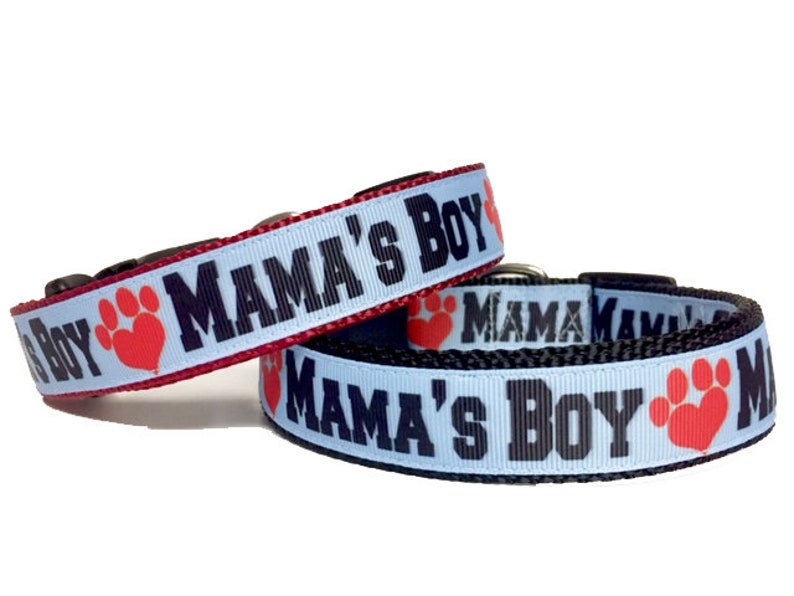 Mama's Boy Dog Collar, Dog Mom Collar, Puppy Gift, Boy Dog Collar 