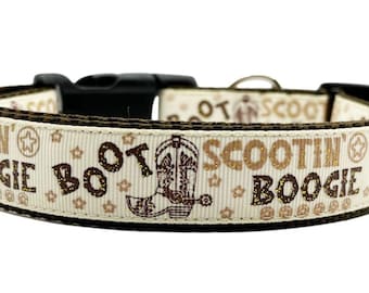 Boot Scootin' Boogie Dog Collar: Country Cowboy Style