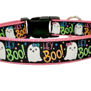 Halloween Dog Collar,  Boo Ghost Dog Collar