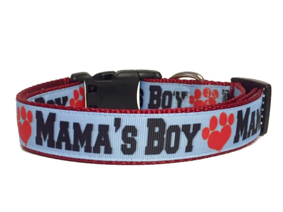 Mama's Boy Dog Collar Dog Mom Collar Puppy Gift Boy Dog Etsy