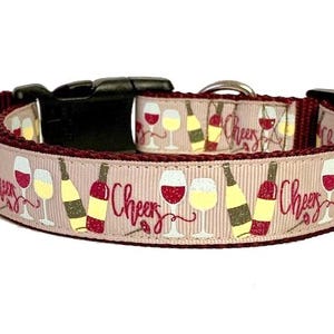 Wine Dog Collar, Cheers Dog Collar