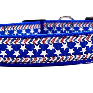 July 4th Dog Collar, Independence Day, Stars and Stripes, Memorial Day, American Flag, Patriotic, Puppy