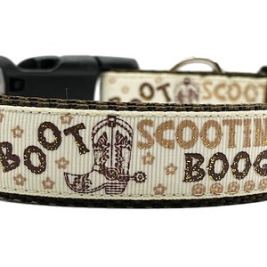 Boot Scootin' Boogie Dog collar, Country Dog Collar, Fun Dog Collar, Country Music Dog Collar, Cowboy dog collar or leash, Cowboy Boot dog