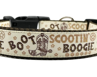 Collier pour chien boot scootin' boogie, collier pour chien country, collier pour chien amusant, collier pour chien musique country, collier ou laisse de chien de cow-boy, bottine de cowboy