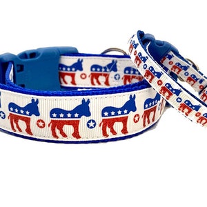 Democrat Dog Collar, Donkey Dog Collar, Democrat Dog Leash, Vote Dog Collar