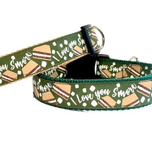 Smores Dog Collar, Campfire Dog Collar, Camping Collar, Outdoor Dog Collar, Adenture Dog Collar