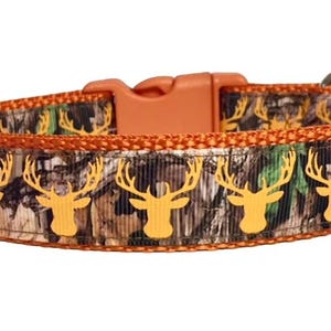 Deer Dog Collar, Camo Dog Collar, Father&#39;s Day Dog Gift, Hunting Dog Collar,