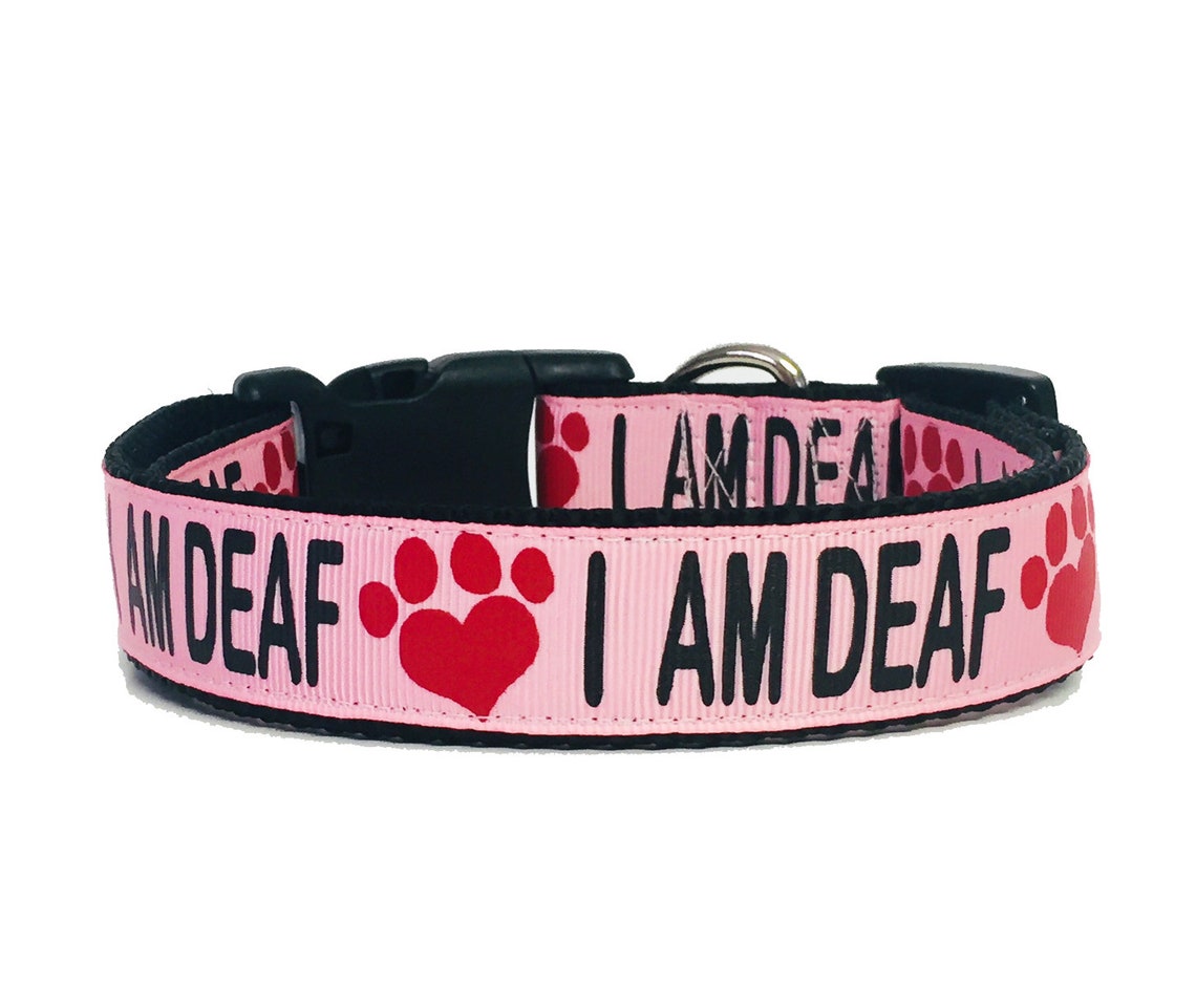 I AM DEAF Dog Collar or Leash 1 or 3/4 width Etsy